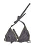 Luli Fama Chevron-herringbone Gray Swimsuit Top Size L - photo 1
