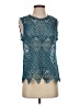 Deletta Teal Sleeveless Blouse Size XS - photo 1