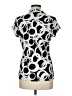 Alfani Print Black Short Sleeve Blouse Size M - photo 2