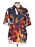 C/MEO Collective Print Orange Burgundy Short Sleeve Blouse Size L - photo 1