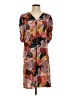 Halogen 100% Polyester Print Orange Casual Dress Size S - photo 1