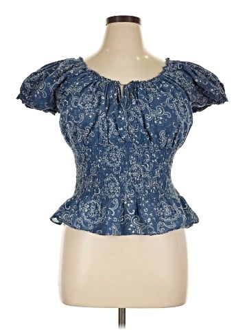 L-RL Lauren Active Ralph Lauren Short Sleeve Blouse (view 1)