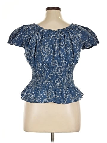 L-RL Lauren Active Ralph Lauren Short Sleeve Blouse (view 2)