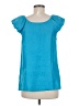 Express Design Studio 100% Polyester Teal Short Sleeve Blouse Size M - photo 2