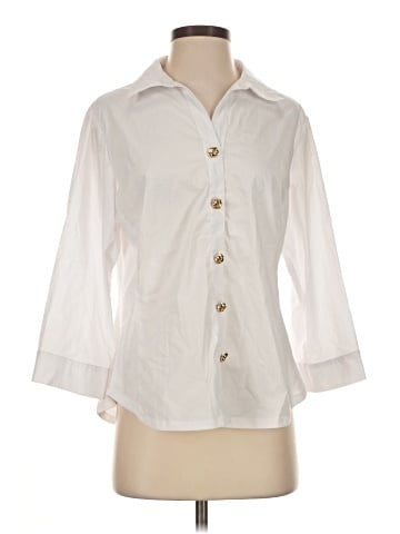 Unbranded 3/4 Sleeve Button-Down Shirt (view 1)