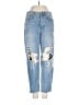 Topshop 100% Cotton Graphic Blue Jeans Size 25 waist - photo 1