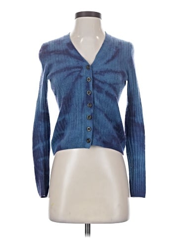 Madewell Tie-Dye Cashmere Ribbed Slim Cardigan Sweater (view 1)