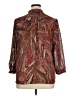 Chaps 100% Polyester Paisley Brown Long Sleeve Blouse Size XL - photo 2