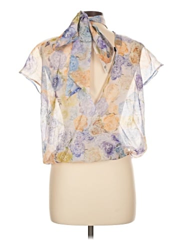 New York & Company Short Sleeve Blouse (view 2)