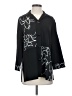 MING WANG 100% Polyester Color Block Graphic Floral Black 3/4 Sleeve Blouse Size S - photo 1