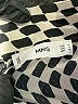 MNG 100% Polyester Houndstooth Ivory Long Sleeve Blouse Size 6 - photo 7