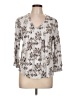 Fun2Fun 100% Rayon Silver 3/4 Sleeve Blouse Size L - photo 1
