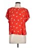 Banana Republic 100% Polyester Red Short Sleeve Blouse Size Lg Petite - photo 1