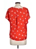 Banana Republic 100% Polyester Red Short Sleeve Blouse Size Lg Petite - photo 2