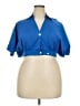 Unbranded 100% Polyester Blue Short Sleeve Blouse Size 2XL - photo 1