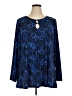 Susan Graver Blue Long Sleeve Blouse Size XL - photo 1