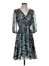Just... Taylor 100% Polyester Paisley Blue Cocktail Dress Size 4 - photo 1