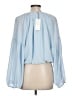 WAYF 100% Polyester Blue Long Sleeve Blouse Size L - photo 2