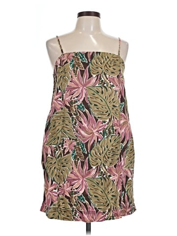 Madewell 100% Linen Goldie Mini Dress in Brushstroke Monstera (view 1)