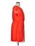 AB Studio 100% Polyester Solid Orange Casual Dress Size XL - photo 4