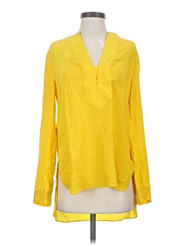 BCBGMAXAZRIA Long Sleeve Silk Top (view 1)