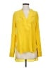 BCBGMAXAZRIA 100% Silk Yellow Long Sleeve Silk Top Size S - photo 1