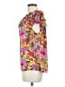 Rose + Olive Floral Yellow Short Sleeve Blouse Size M - photo 5
