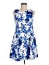 Chaps Print Blue Cocktail Dress Size 8 (petite) - photo 1