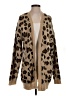 Hayden 100% Acrylic Animal Print Brown Cardigan Size S - photo 1