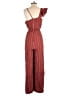 Three Floor 100% Viscose Stripes Burgundy Jumpsuit Size 10 - photo 2