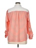 Notations 100% Polyester Stripes Orange 3/4 Sleeve Blouse Size 1X - photo 2