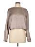 H&M 100% Polyester Metallic Gray Long Sleeve Blouse Size L - photo 1