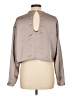 H&M 100% Polyester Metallic Gray Long Sleeve Blouse Size L - photo 2