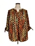 Catherines 100% Polyester Animal Print Orange 3/4 Sleeve Blouse Size 0X - photo 1