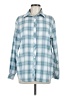 Lulus Plaid Blue Long Sleeve Blouse Size S - photo 1