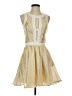 Keepsake Color Block Solid Gold Cocktail Dress Size S - photo 1