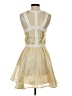 Keepsake Color Block Solid Gold Cocktail Dress Size S - photo 2