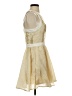 Keepsake Color Block Solid Gold Cocktail Dress Size S - photo 4