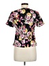Helene Berman Floral Black Short Sleeve Blouse Size 8 - photo 2