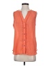 Apt. 9 100% Polyester Polka Dots Orange Sleeveless Blouse Size S - photo 1