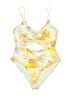 L Space Print Yellow One Piece Swimsuit Size 10 - photo 1