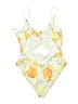 L Space Print Yellow One Piece Swimsuit Size 10 - photo 2