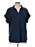 Gaharu 100% Polyester Blue Short Sleeve Blouse Size L - photo 1