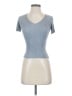 Tahari 100% Silk Blue Short Sleeve Silk Top Size P (petite) - photo 1
