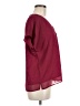 DKNY 100% Polyester Burgundy Short Sleeve Blouse Size M - photo 4