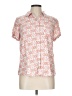 Croft & Barrow Print Pink Short Sleeve Blouse Size L (petite) - photo 1