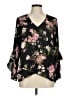 Grace Floral Black 3/4 Sleeve Blouse Size M - photo 1