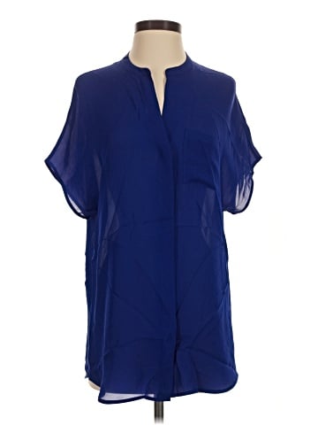 Vince. Short Sleeve Silk Top (view 1)