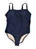 Kona Sol Solid Blue One Piece Swimsuit Size 24w - photo 1