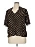 Sanctuary 100% Polyester Polka Dots Black Short Sleeve Blouse Size XL - photo 1